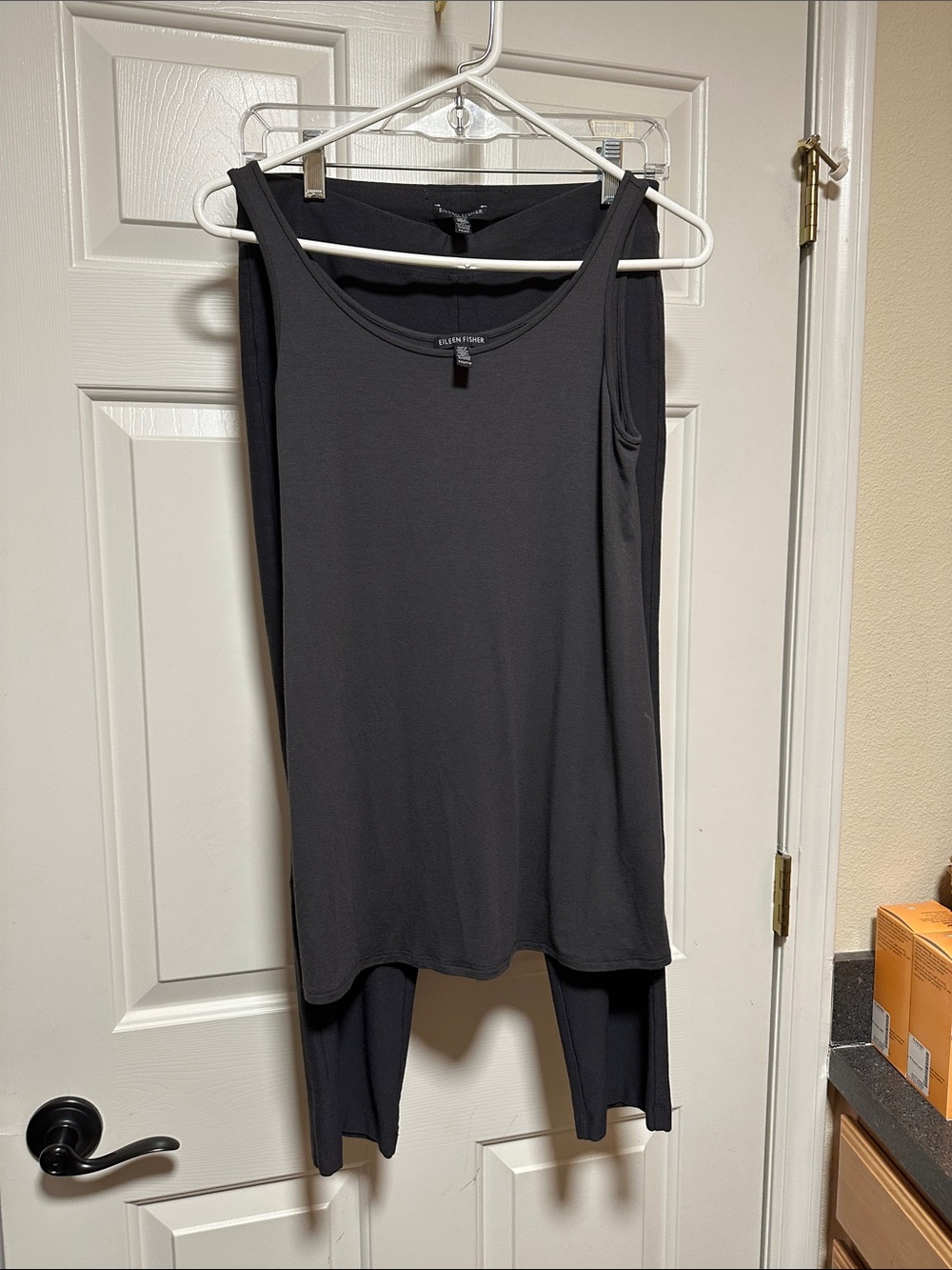 EILEEN FISHER Set Sleeveless Top and pants in Charcoal